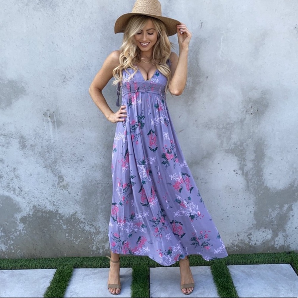 Purple floral maxi dress